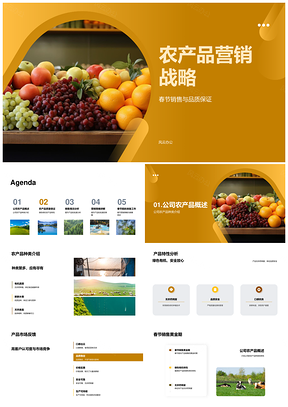 春节绿色有机农产品品质营销战略PPT模板