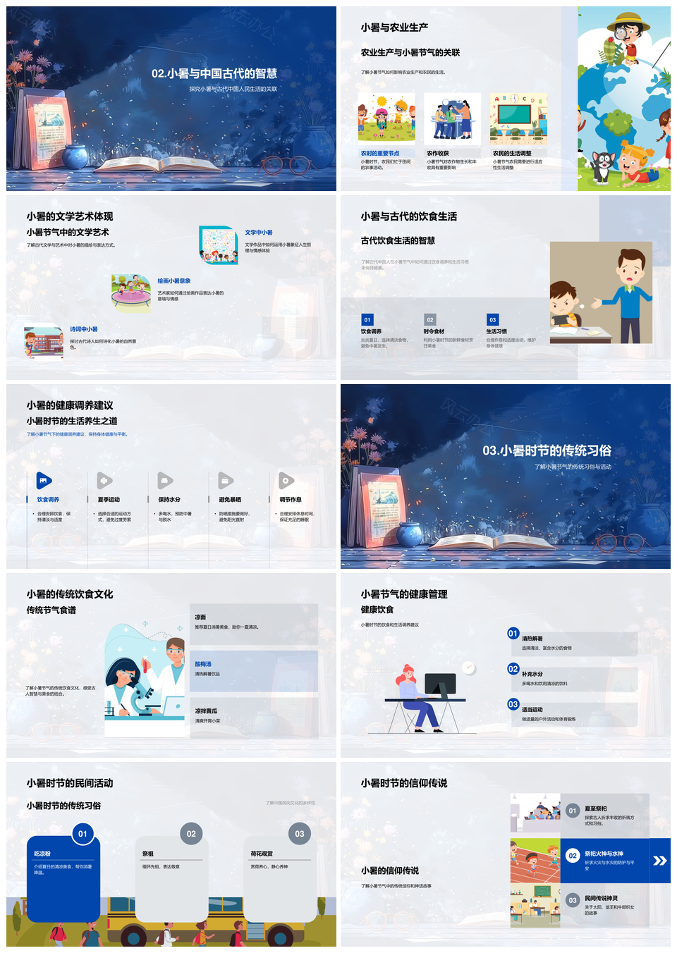 2025小暑二十四节气文化古代农文养健康解读PPT模板