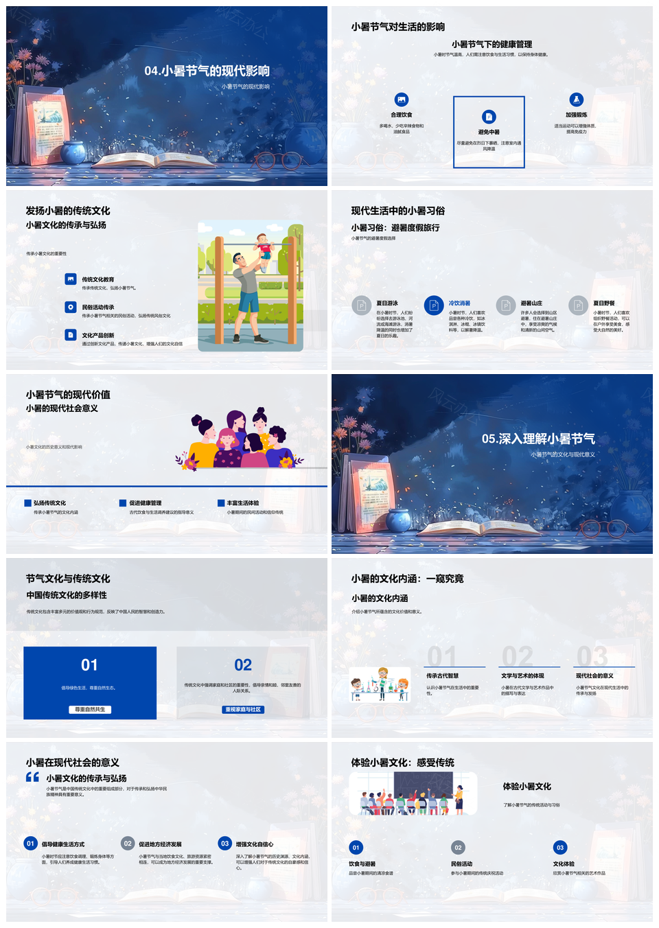 2025小暑二十四节气文化古代农文养健康解读PPT模板