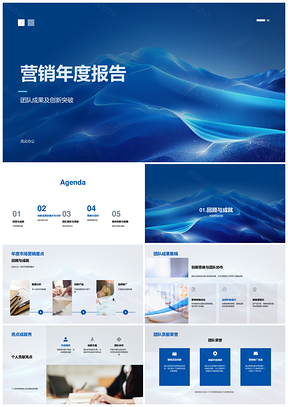 营销团队创新突破年度成果绩效报告PPT模板