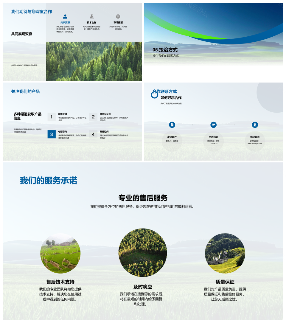 农牧企业绿色质控产品线生产管理发展历程销售经理合作伙伴报告PPT模板