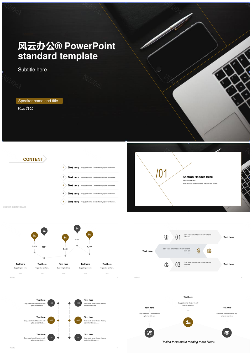 黑色商务风简约创意年度工作计划总结汇报调研PPT模板