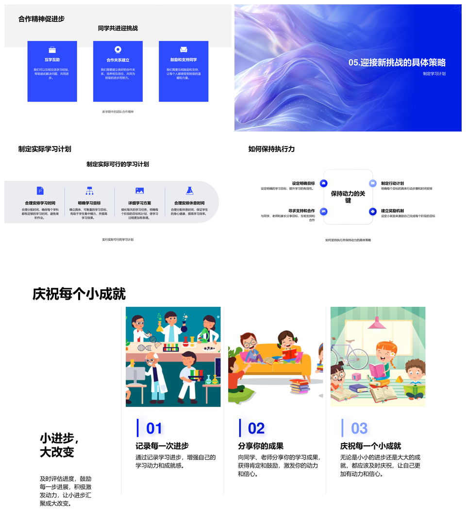 学期学习力提升计划执行与习惯优化PPT模板