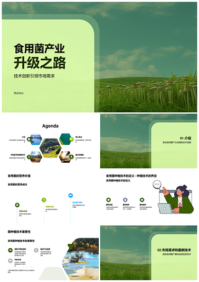 食用菌高蛋白低脂种植技术驱动产业升级PPT模板