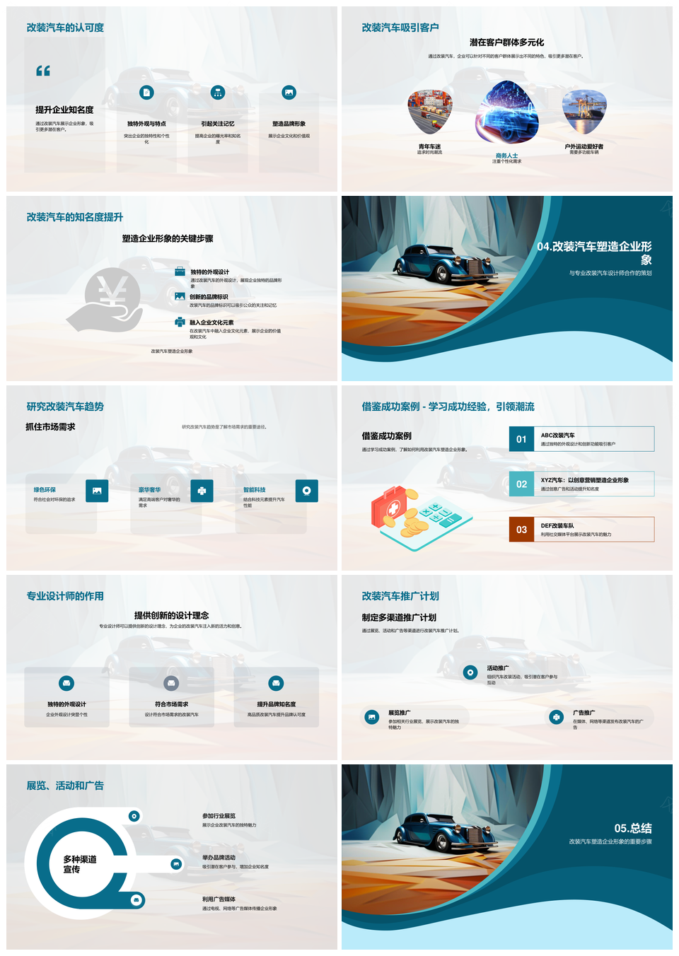 改装汽车外观设计塑造企业品牌形象文化PPT模板