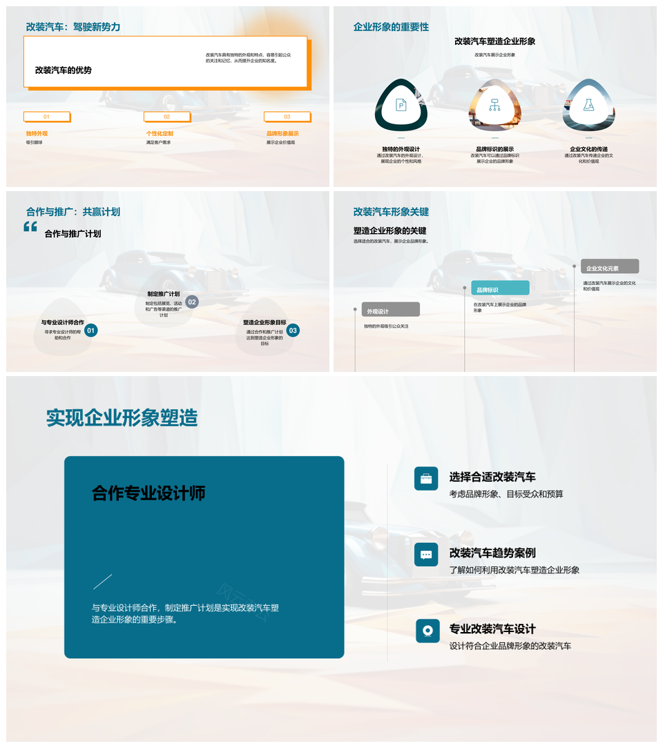 改装汽车外观设计塑造企业品牌形象文化PPT模板