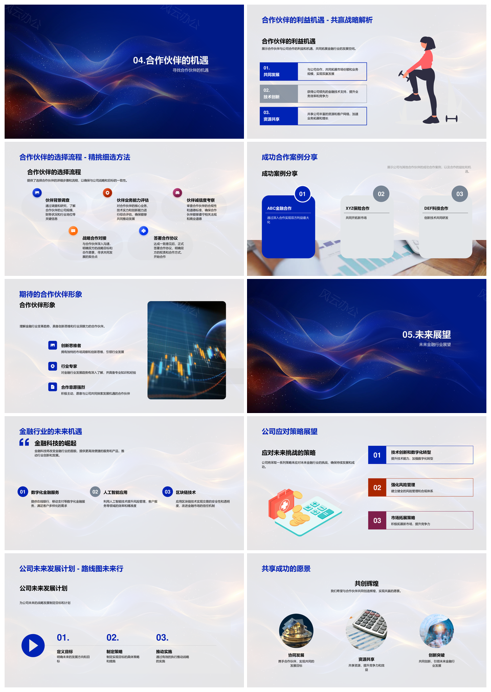 全球金融趋势下公司策略路演合作指南PPT模板