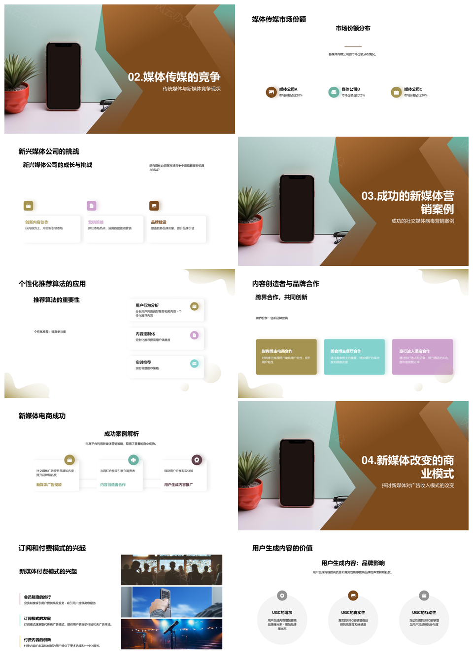 新媒体营销策略融合社交媒体移动互联AI大数据视频PPT模板