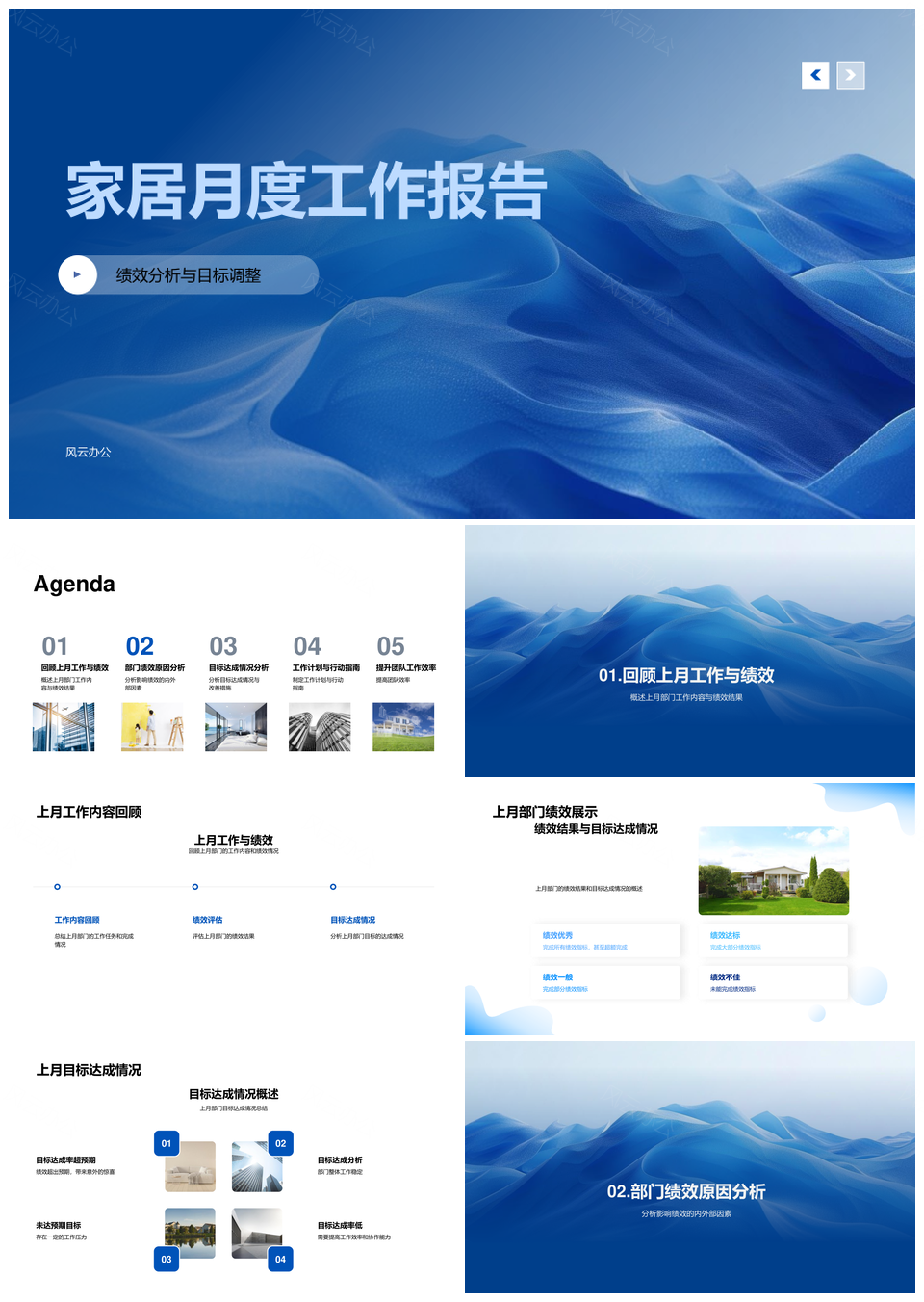 家居月度绩效目标分析调整部门工作流程PPT模板