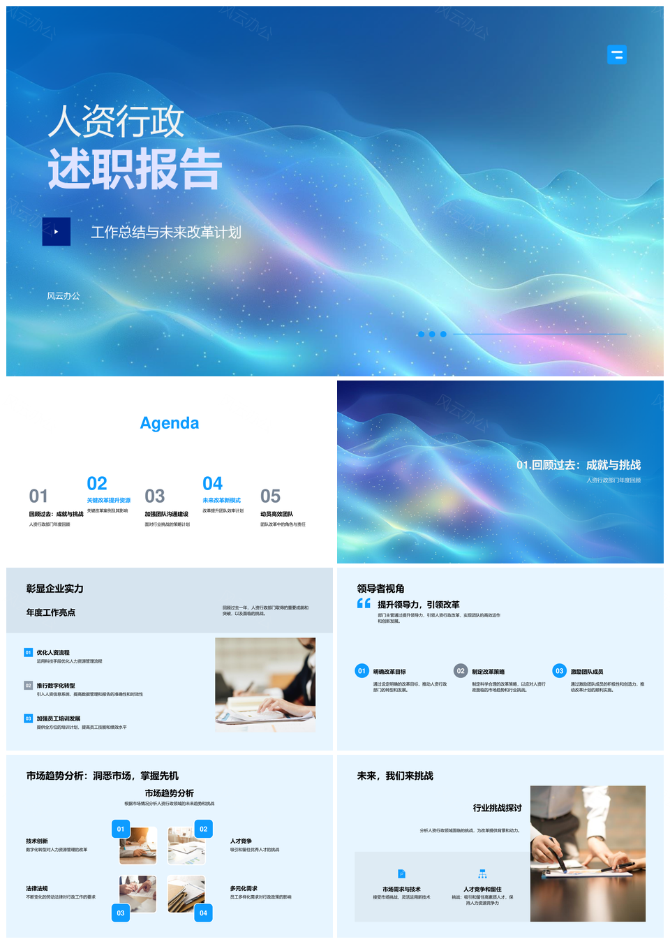 人资行政述职总结改革趋势挑战案例团队环境PPT模板