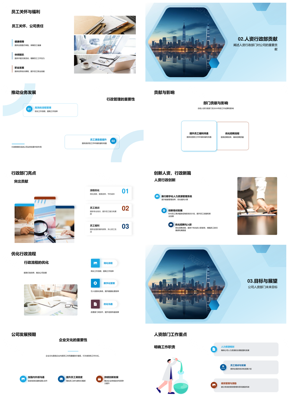 2025人资驱动企业进步筑公司大楼PPT模板