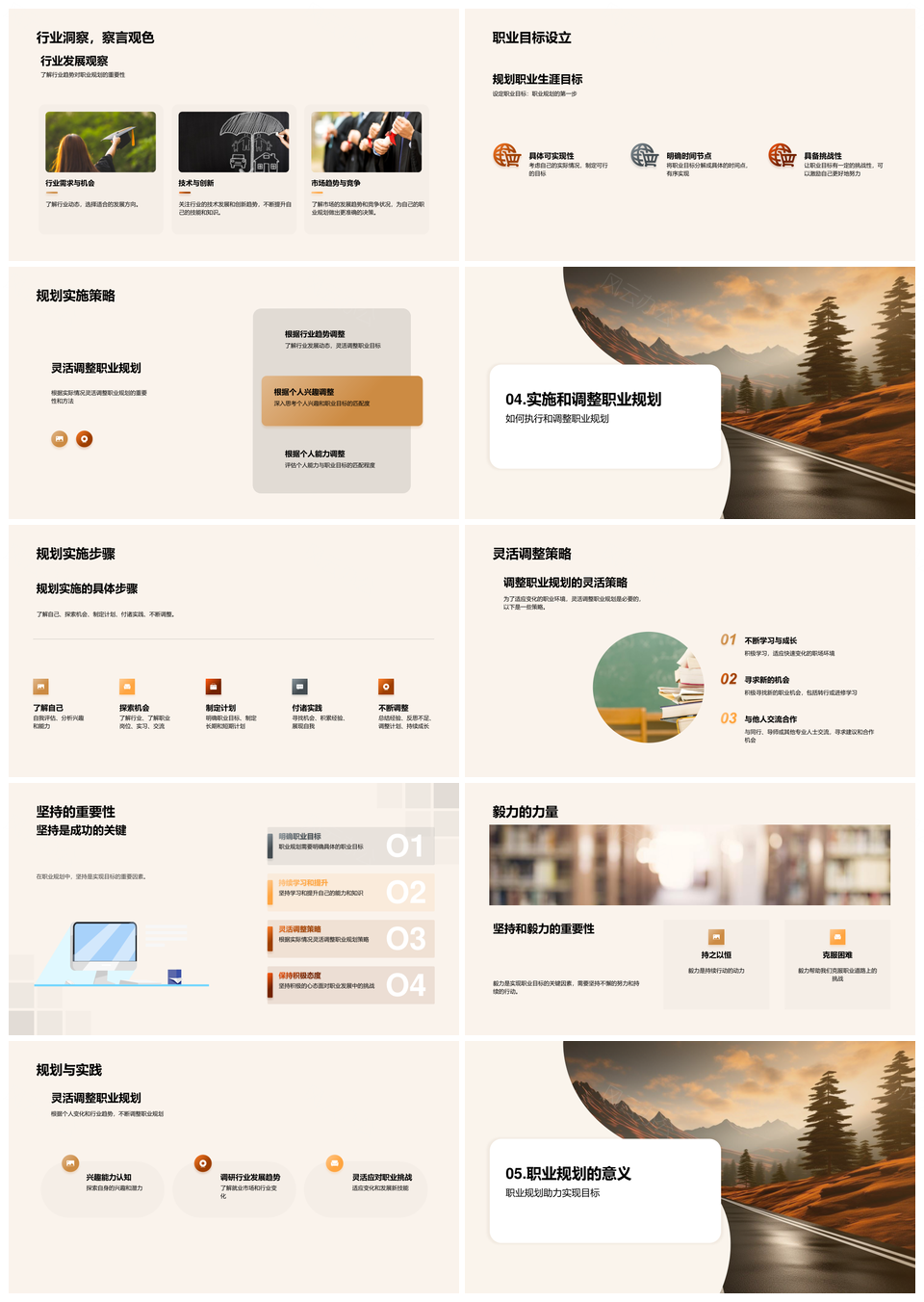 职业规划目标路径兴趣趋势能力简历发展实习生毕业帽PPT模板