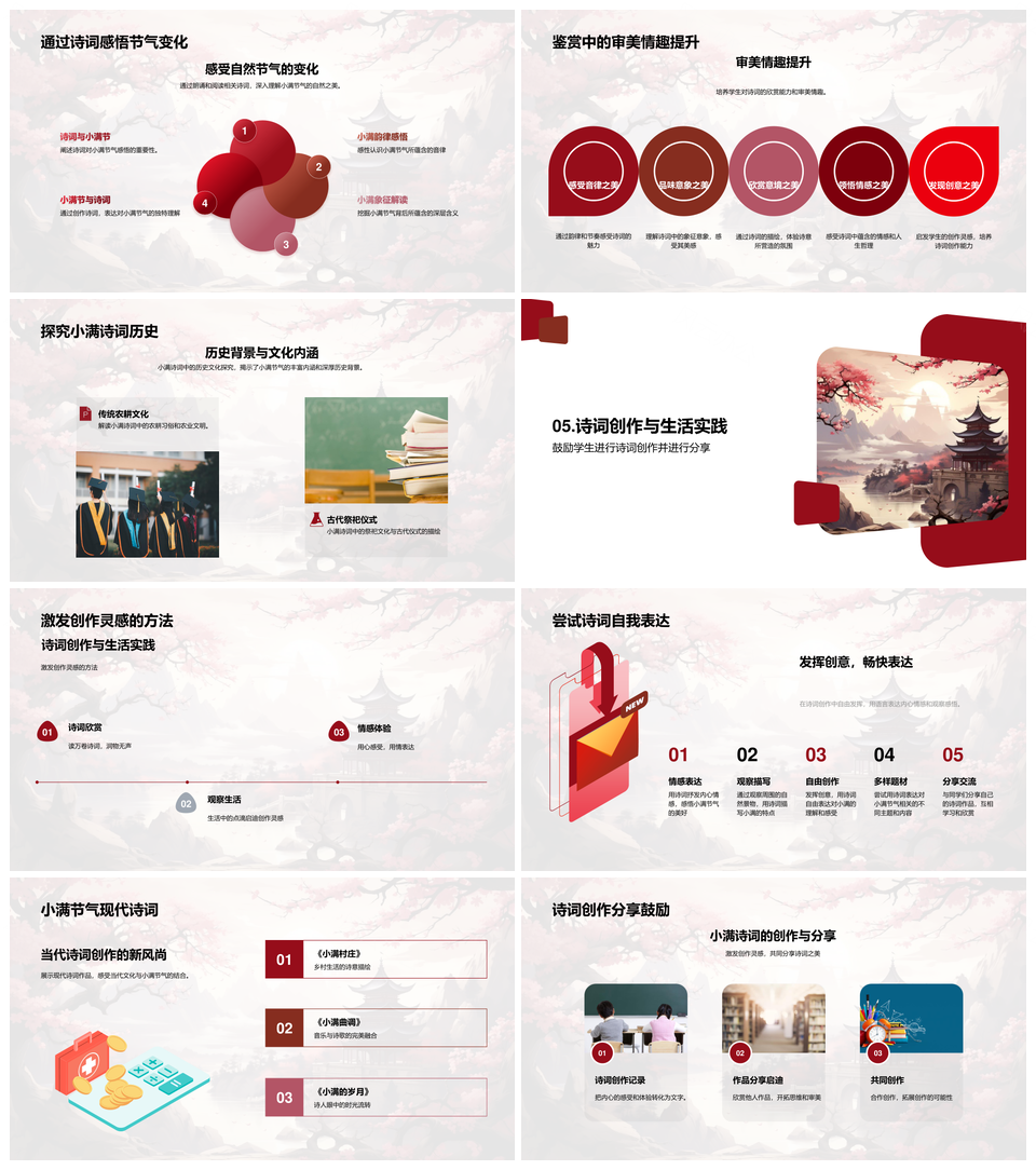 小满诗韵史话古卷诗法解析PPT模板
