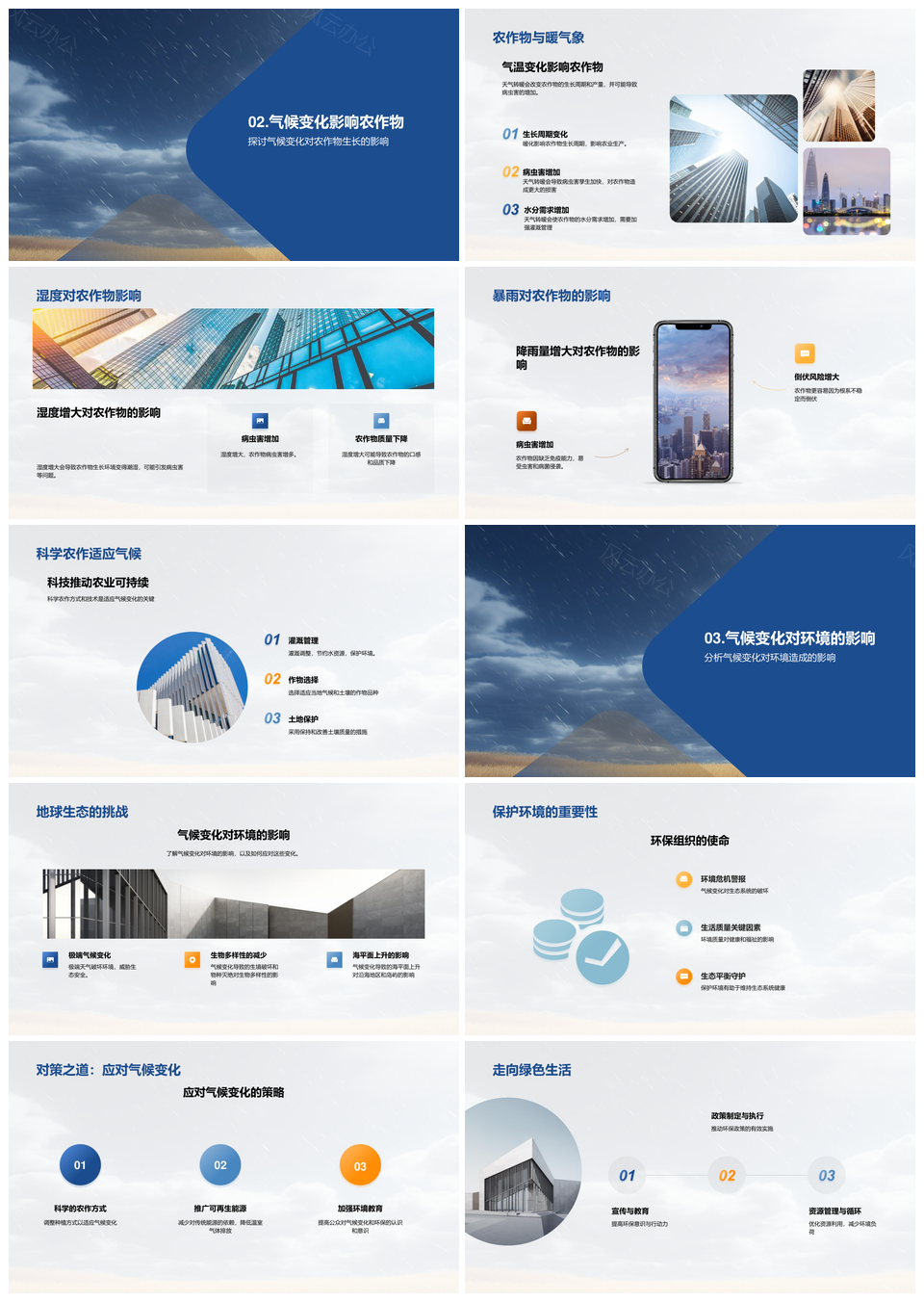 小满气候变化科学护麦田环保农作PPT模板