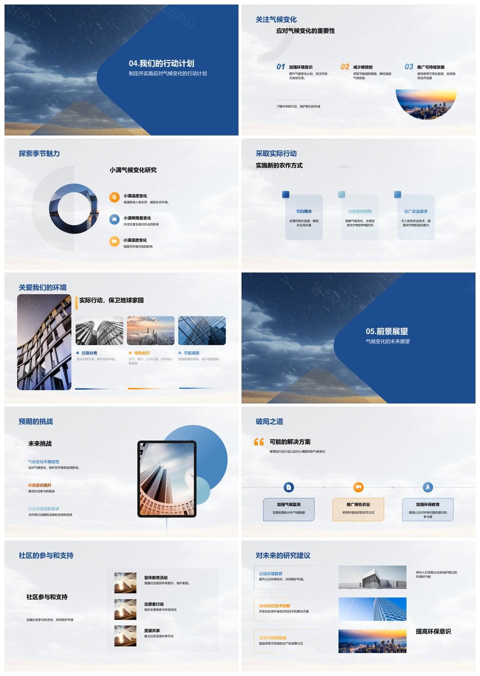 小满气候变化科学护麦田环保农作PPT模板