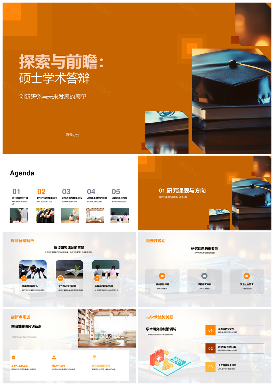 硕士学术答辩创新研究与未来趋势PPT模板