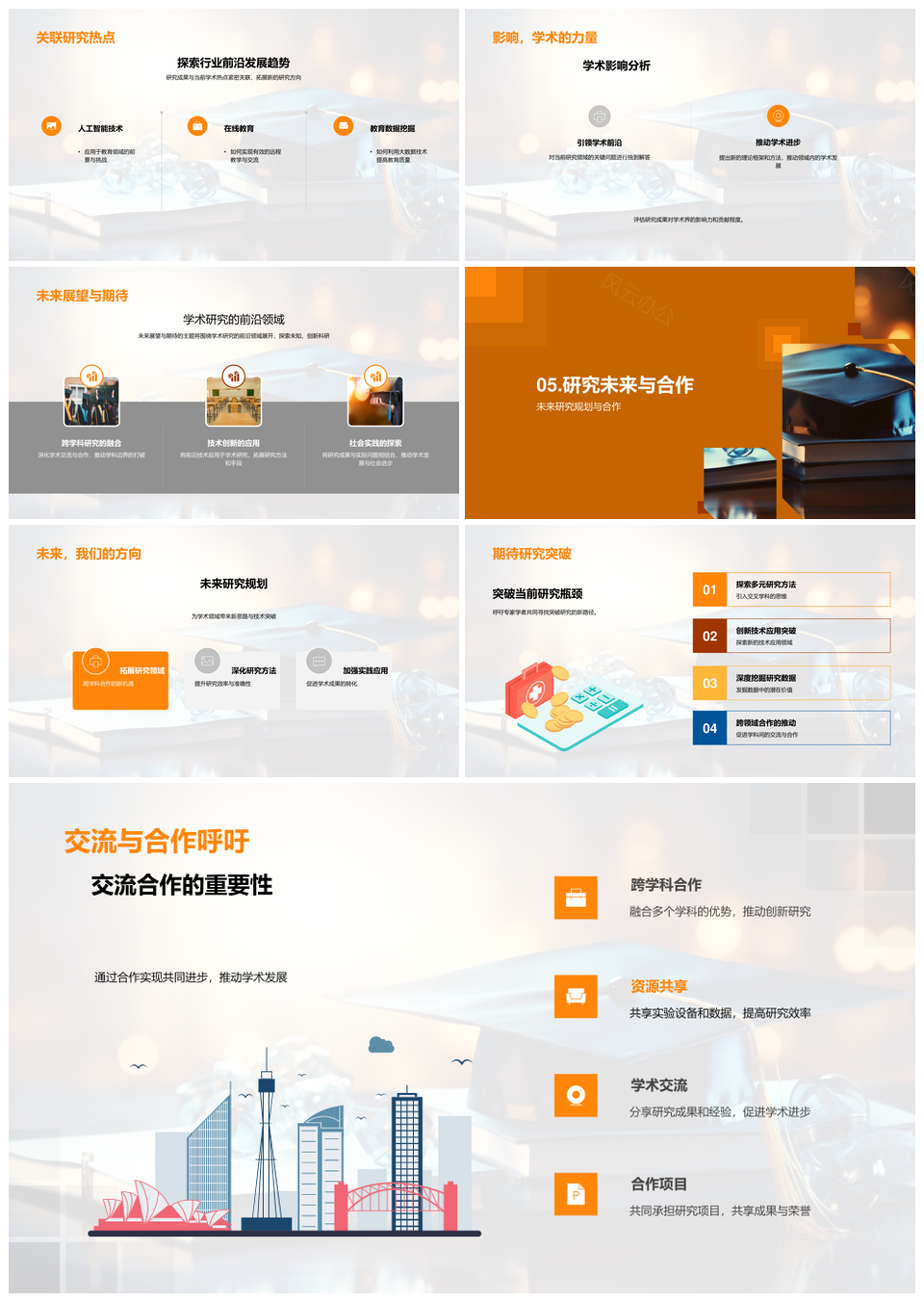 硕士学术答辩创新研究与未来趋势PPT模板