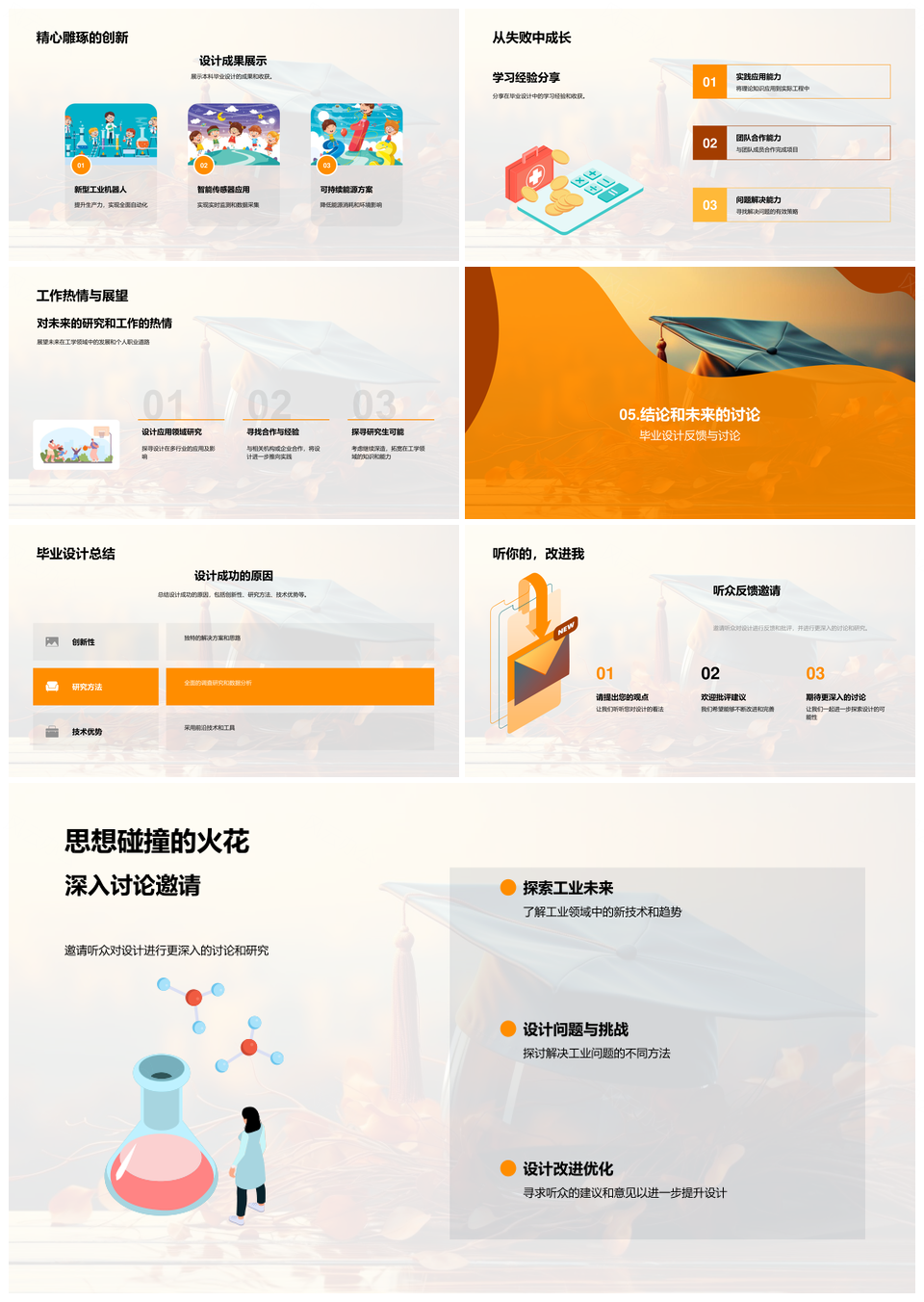 工业设计本科毕业设计工学实践创新PPT模板