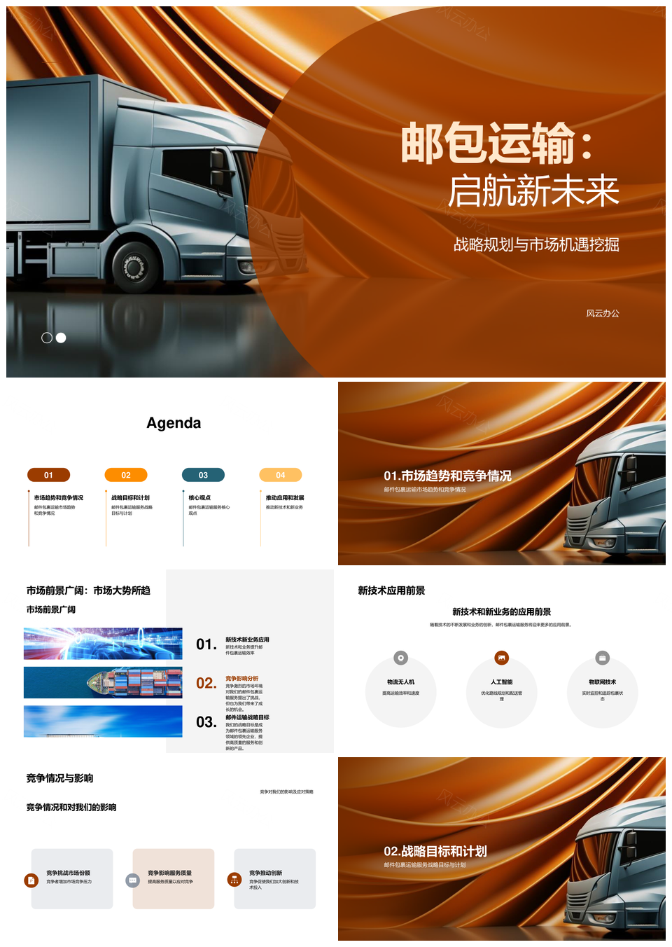 邮包运输新技术新业务驱动市场增长PPT模板