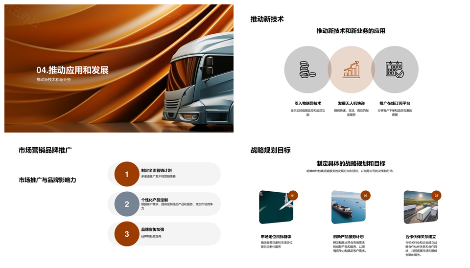 邮包运输新技术新业务驱动市场增长PPT模板