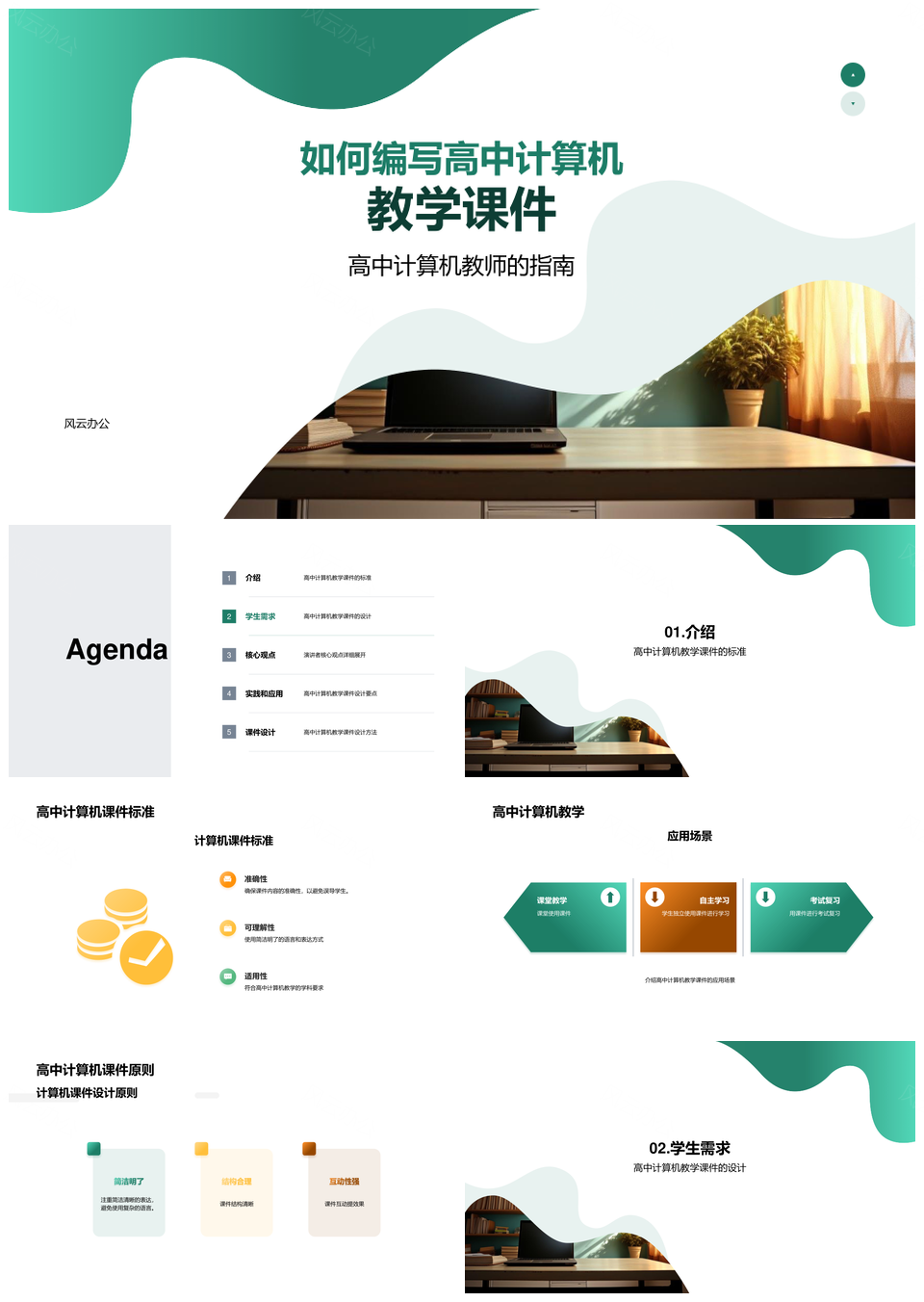 高中计算机课件编写标准设计实践应用指南PPT模板