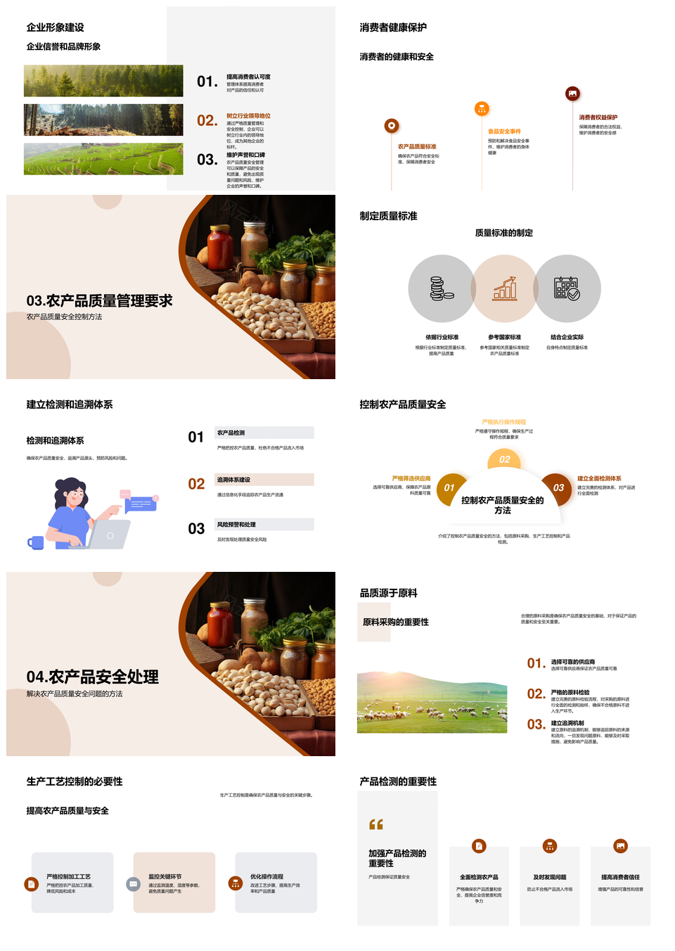 农林牧渔质安管理提品牌信誉护消费健康PPT模板