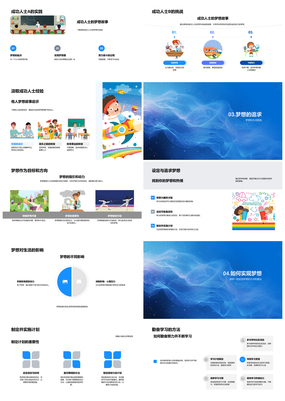 2025小学梦想探索教学课件设定追求理解PPT模板