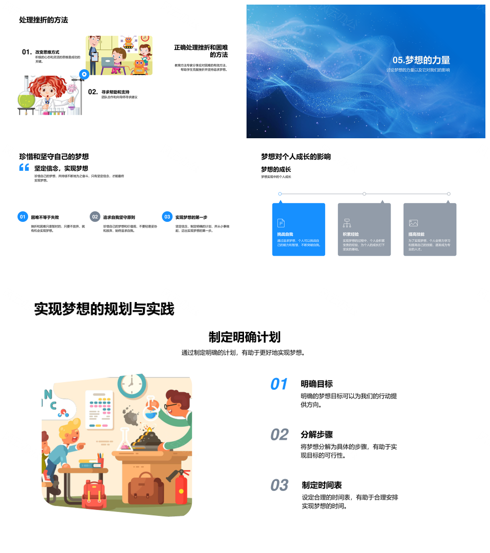 2025小学梦想探索教学课件设定追求理解PPT模板