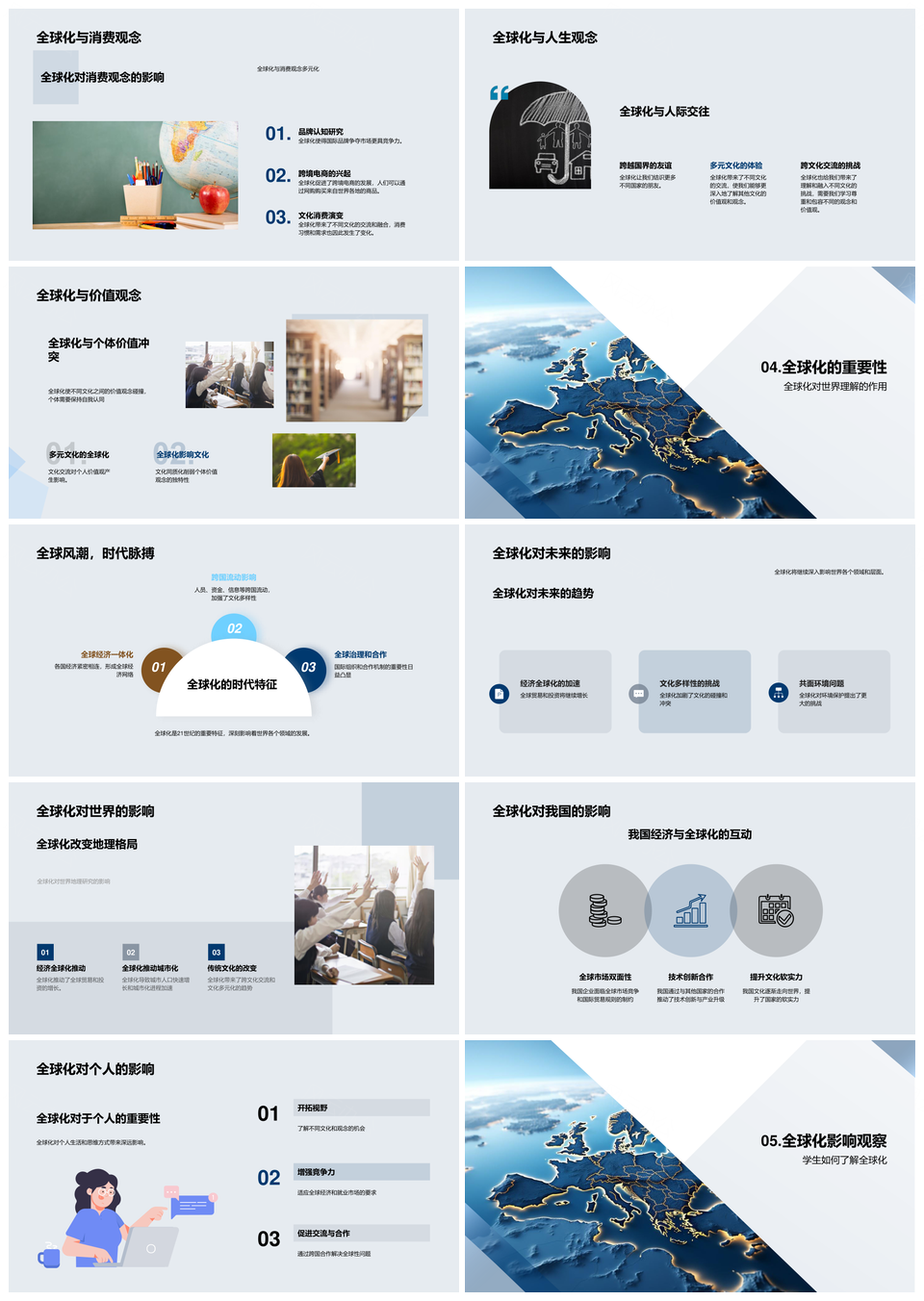 全球化重塑地理格局与生活观念PPT模板