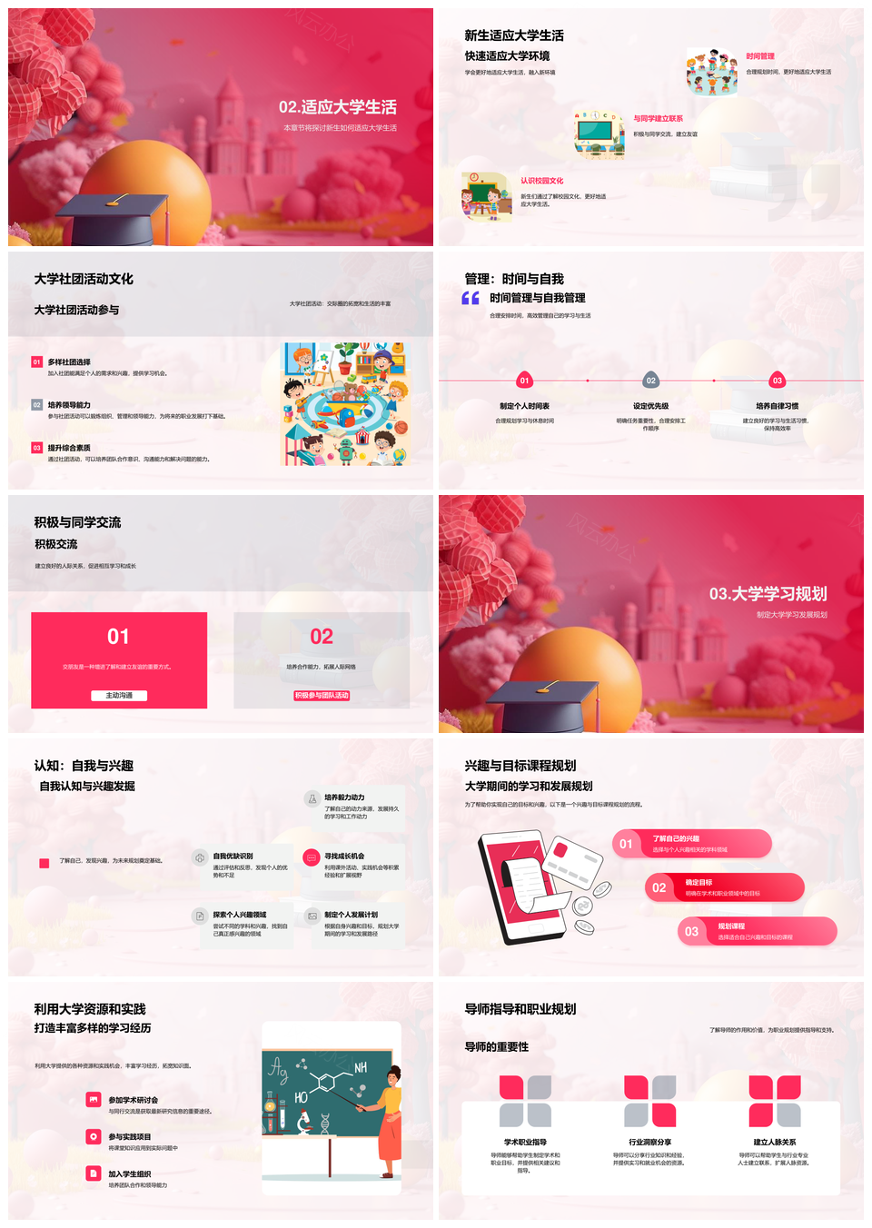 大学生活规划与学术创新提升PPT模板