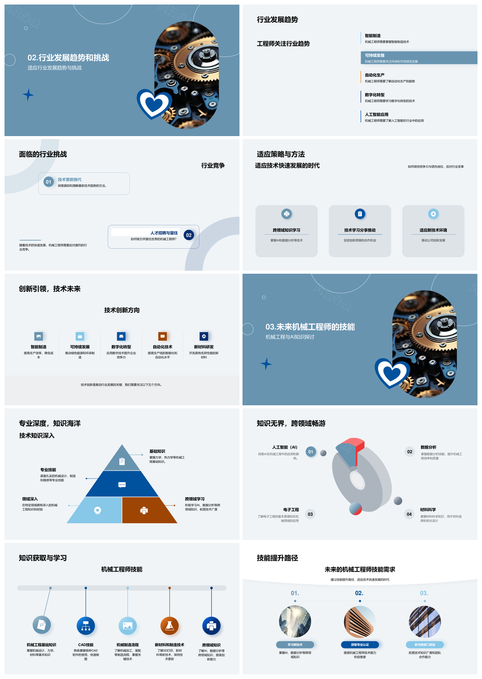 机械工程技术创新驱动AI数据齿轮未来趋势PPT模板