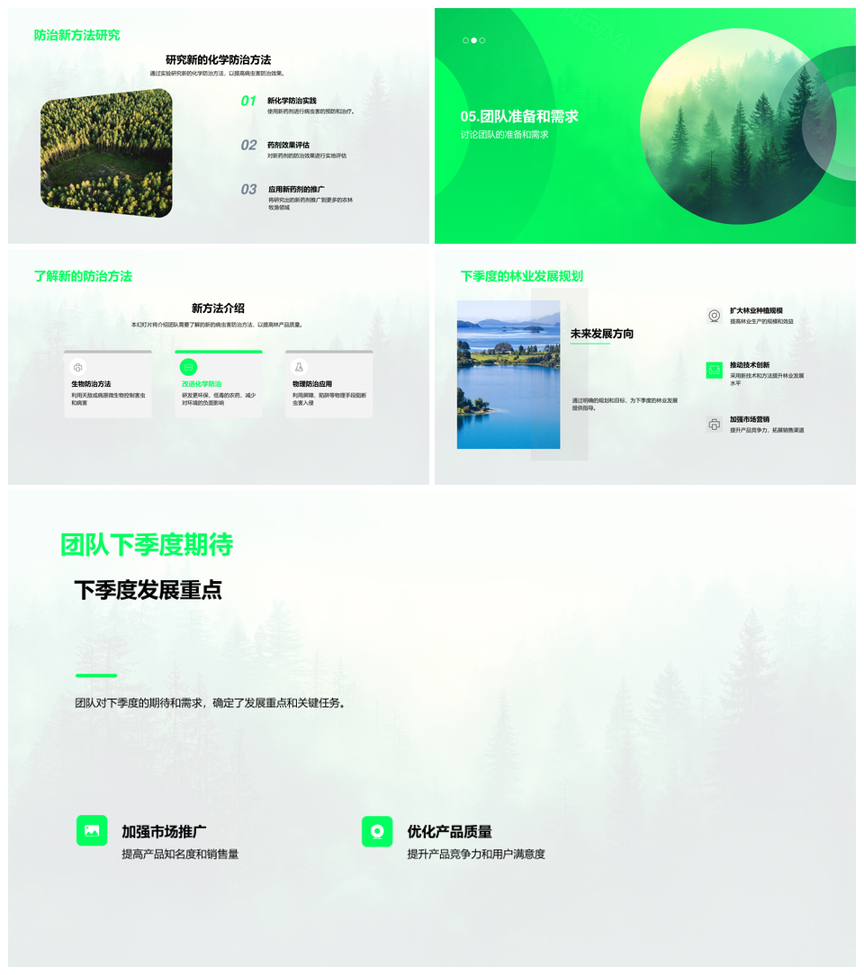 林业季度林产品销售趋势病虫新防治发展分析PPT模板