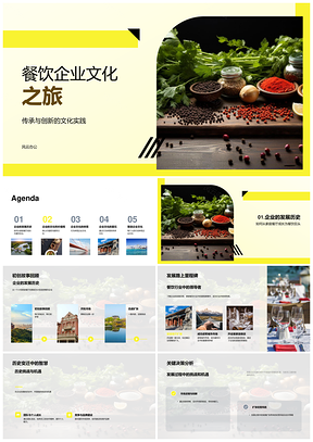 餐饮企业文化发展历程与核心传承PPT模板