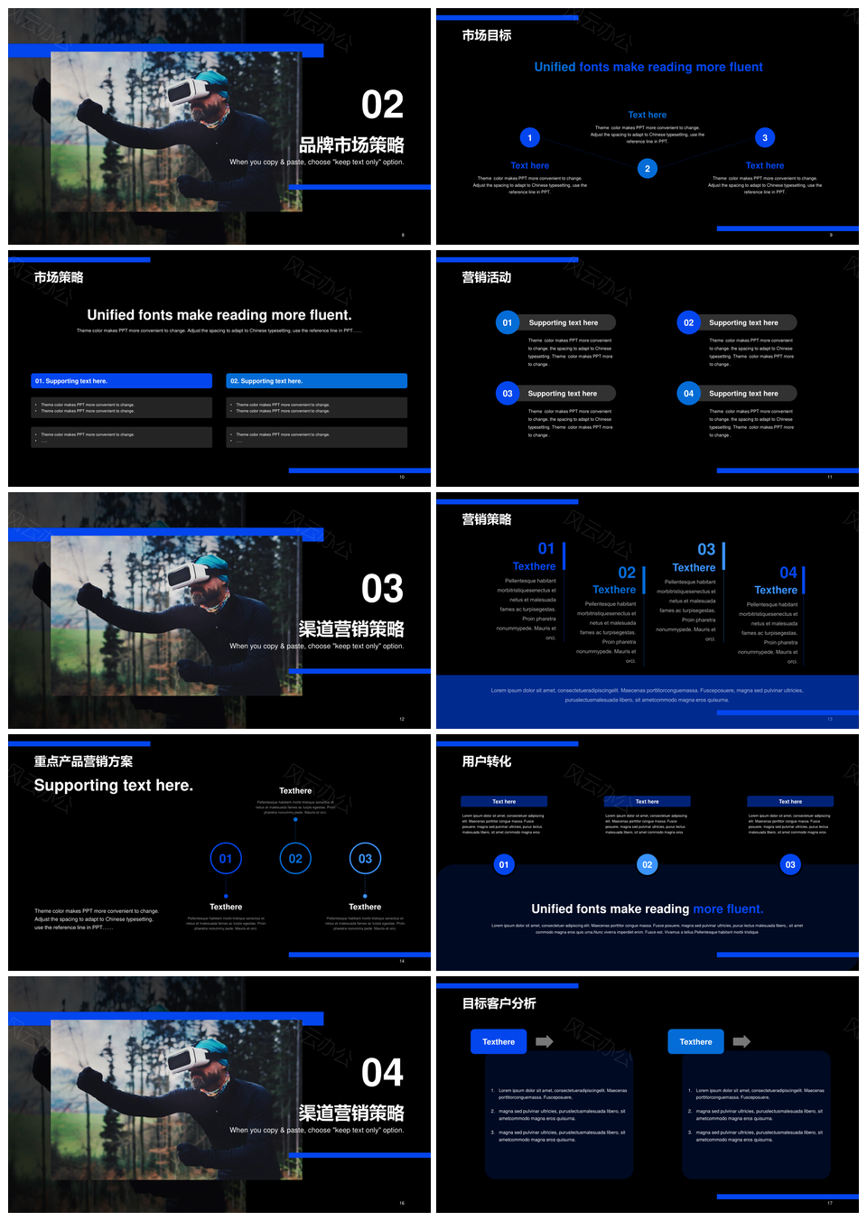 黑色商务现代电子科技VR交互营销PPT模板
