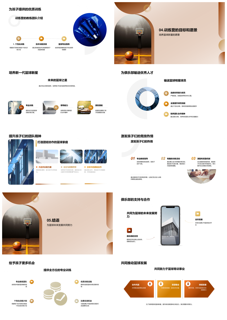 篮球青训营经理技能策略培养输送新星PPT模板