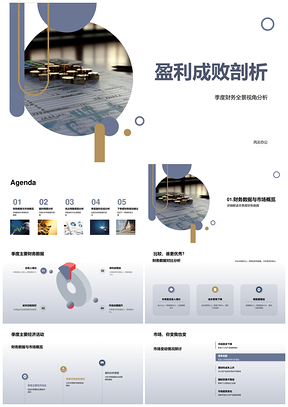 盈利成败主因财务数据市场变动分析PPT模板