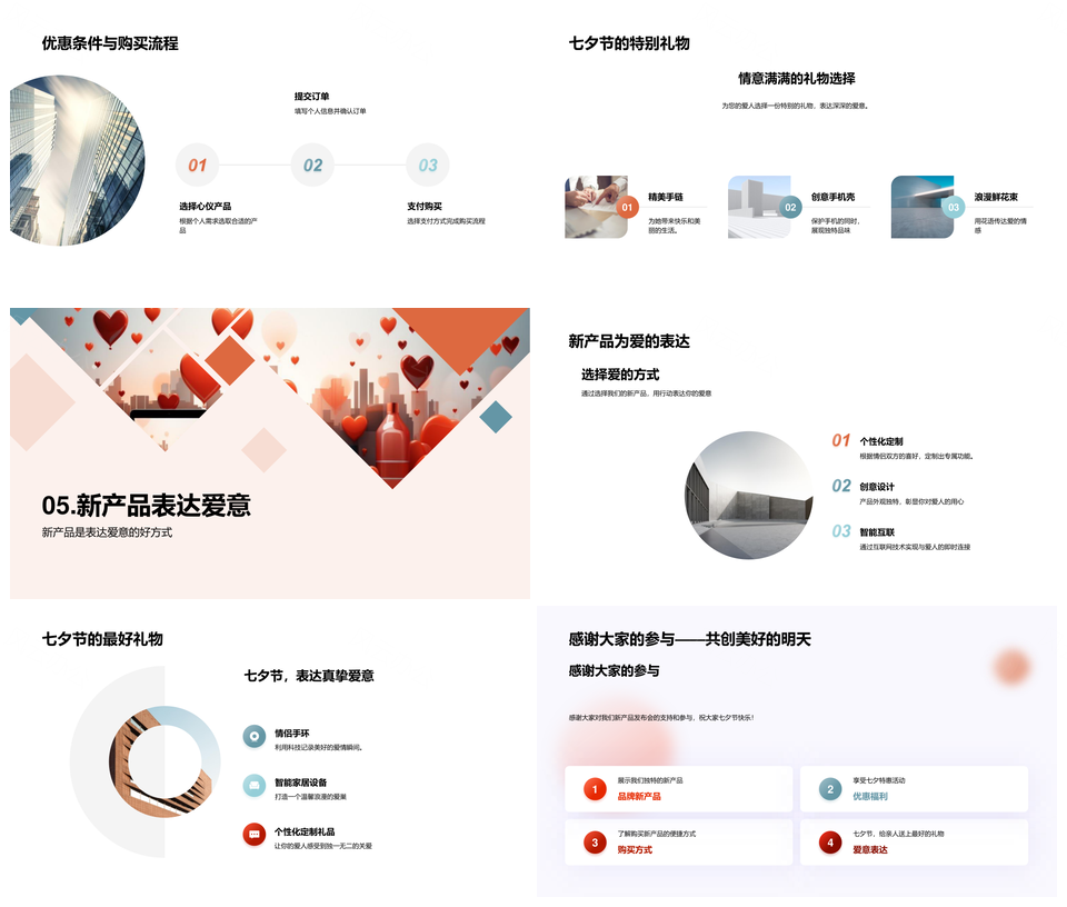 七夕IT心形电脑融爱创新新品发布PPT模板