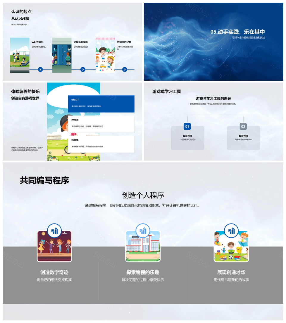 小学编程入门计算机基础解决问题科技素养PPT模板