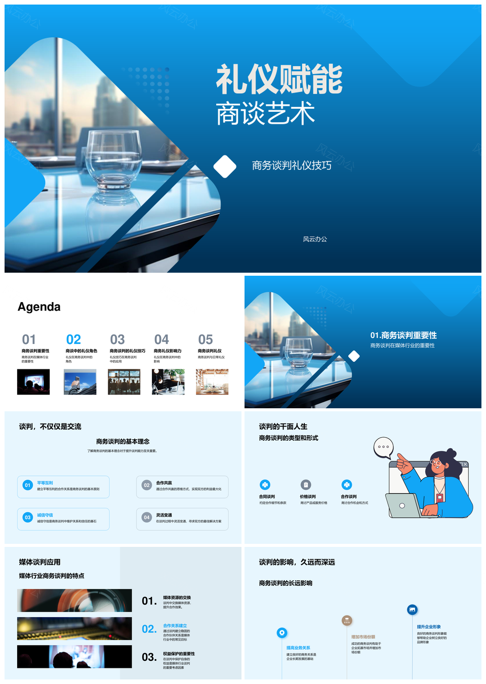 传统媒体商谈礼仪赋能商务谈判尊重对方PPT模板