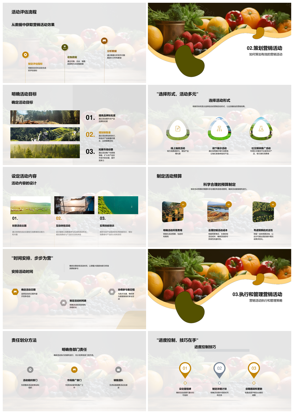 农产品营销策略与新鲜果蔬活动全流程PPT模板