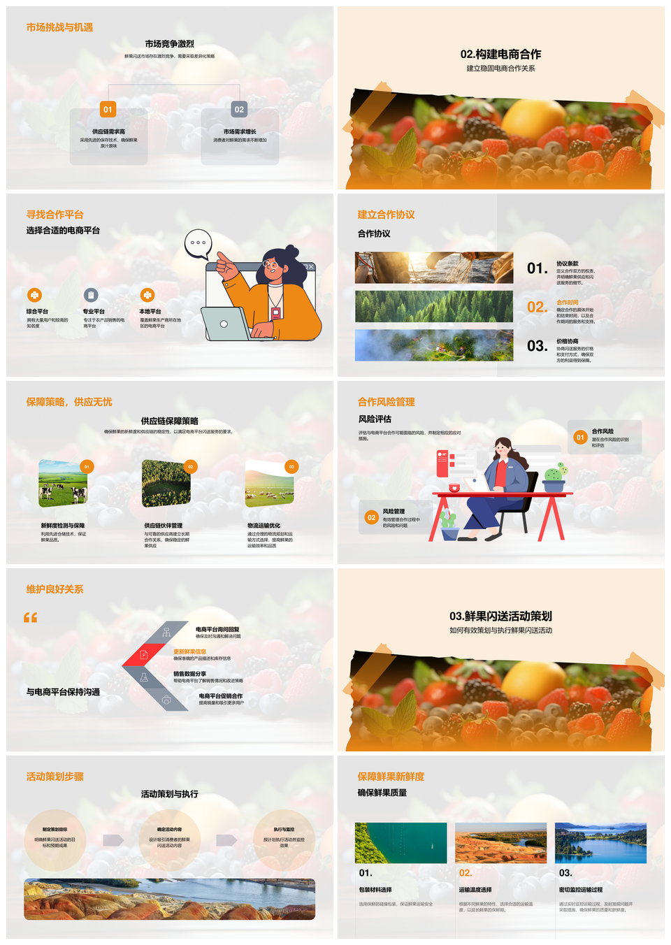 鲜果闪送电商平台营销策略供应链活动策划保鲜增销PPT模板