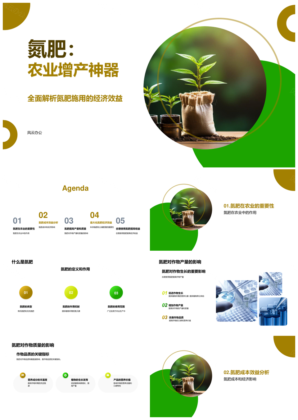 氮肥增产农业经济效益与农民收益PPT模板