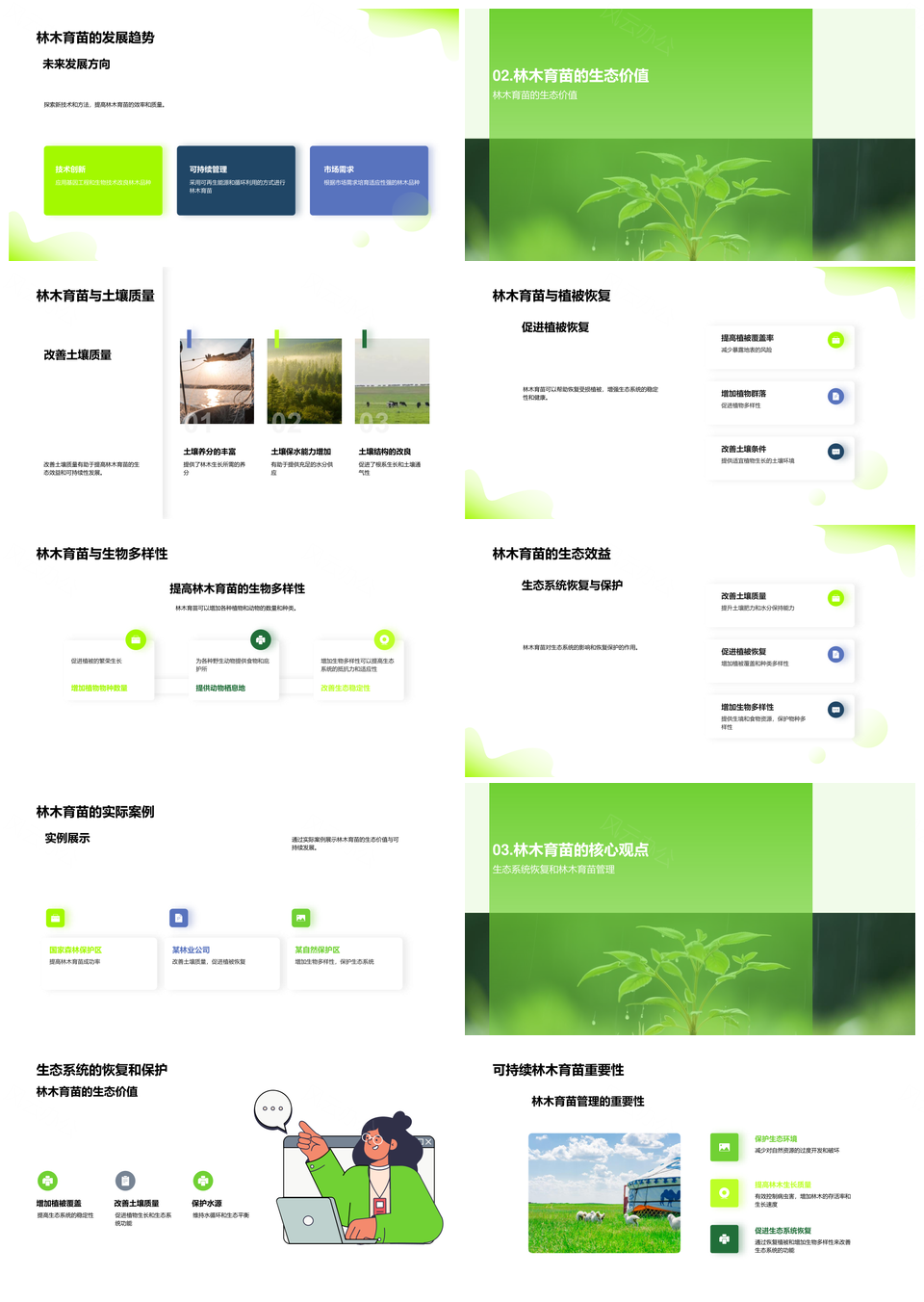 林木育苗助力生态恢复可持续发展PPT模板