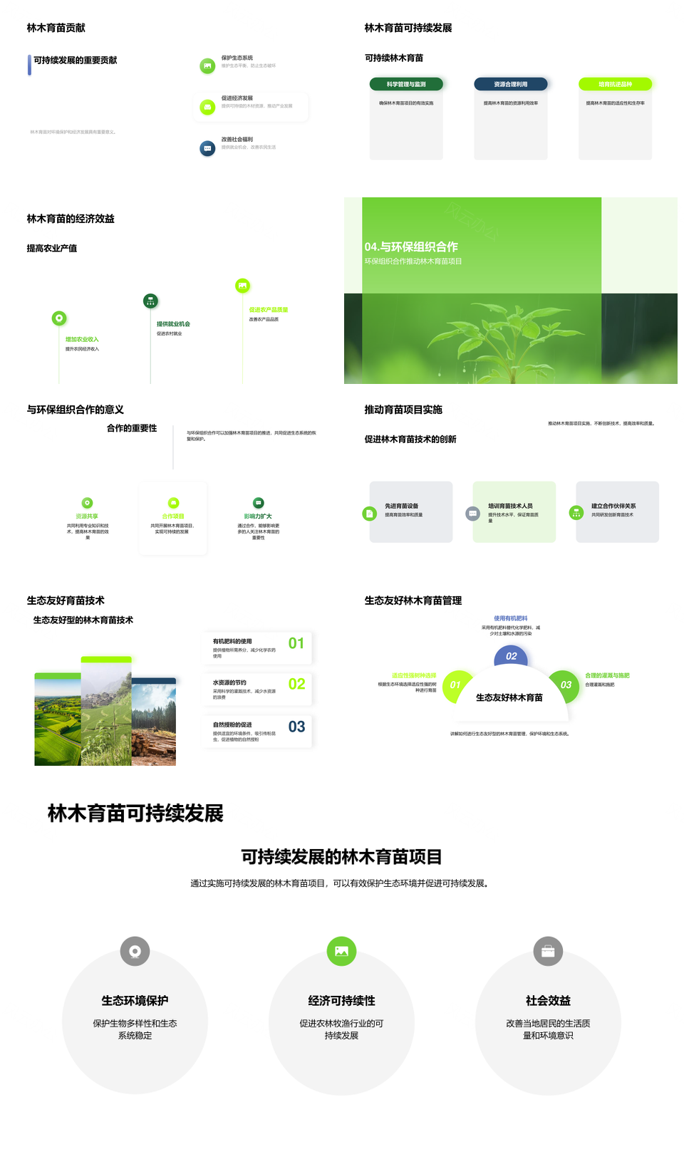林木育苗助力生态恢复可持续发展PPT模板