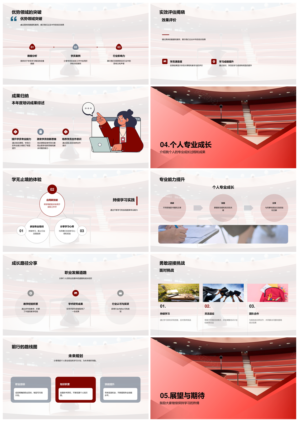 逐梦讲师半年成长培训师技能提升学员反馈PPT模板