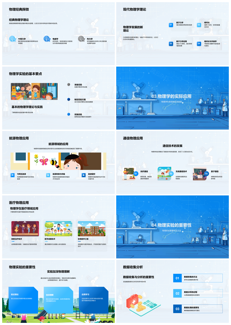 物理实验理论与科技应用教学解析PPT模板