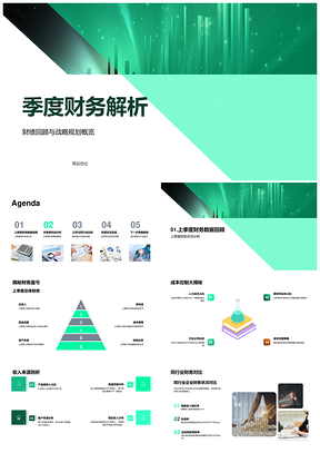 财务总监解析季度财绩战略规划PPT模板