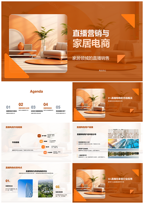 家居电商直播营销市场规模与用户画像PPT模板