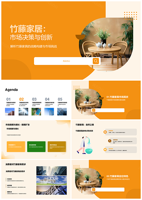 竹藤家具市场发展趋势与销售策略PPT模板