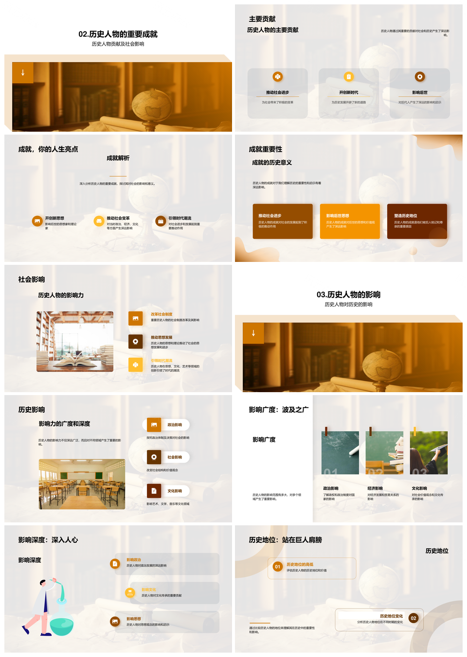 历史巨人生平时代贡献影响解析PPT模板